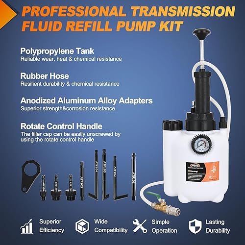 Miniatura 5 de Kit de bomba de líquido de transmisión GOOACC 3L Bomba manual de extracción de aceite automotriz Dispensador de recarga ATF Bomba de transferencia