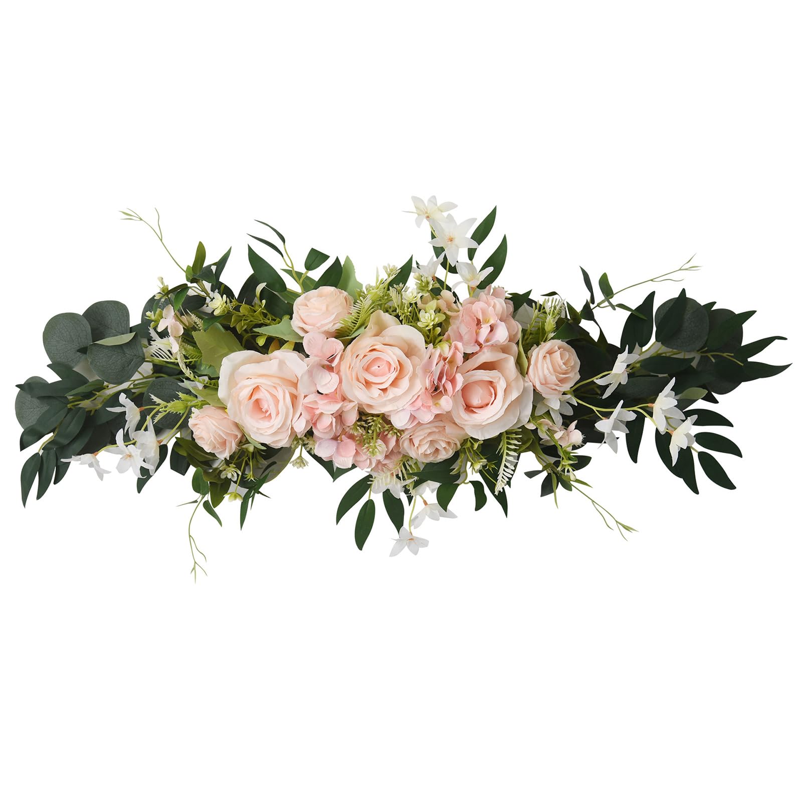Aqvjd Realistic Rose Flower Arrangement Artificial Flower for Bridal Showers Wedding Reception Chair Back Decoration Wedding Aisle