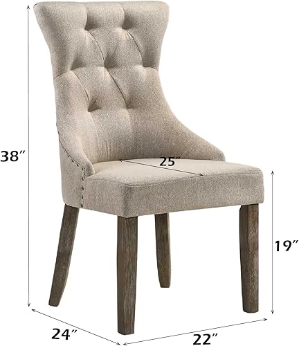 Miniatura 2 de Dining Chairs for Room, Table & Seating Chair Sets Kitchen - Set of 2 Upholstered Side Chairs with Sturdy Oak Finish for Dining Room, Living Room,