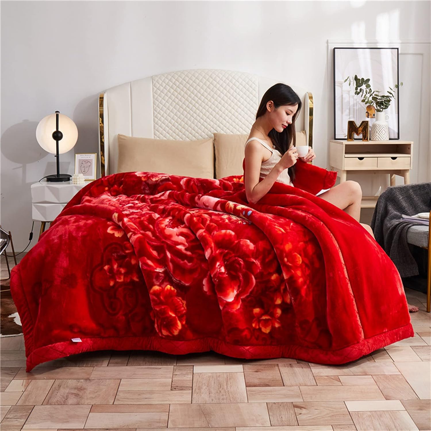 LGYKUMEG King Size Reversible blankets79x91,Korean Mink