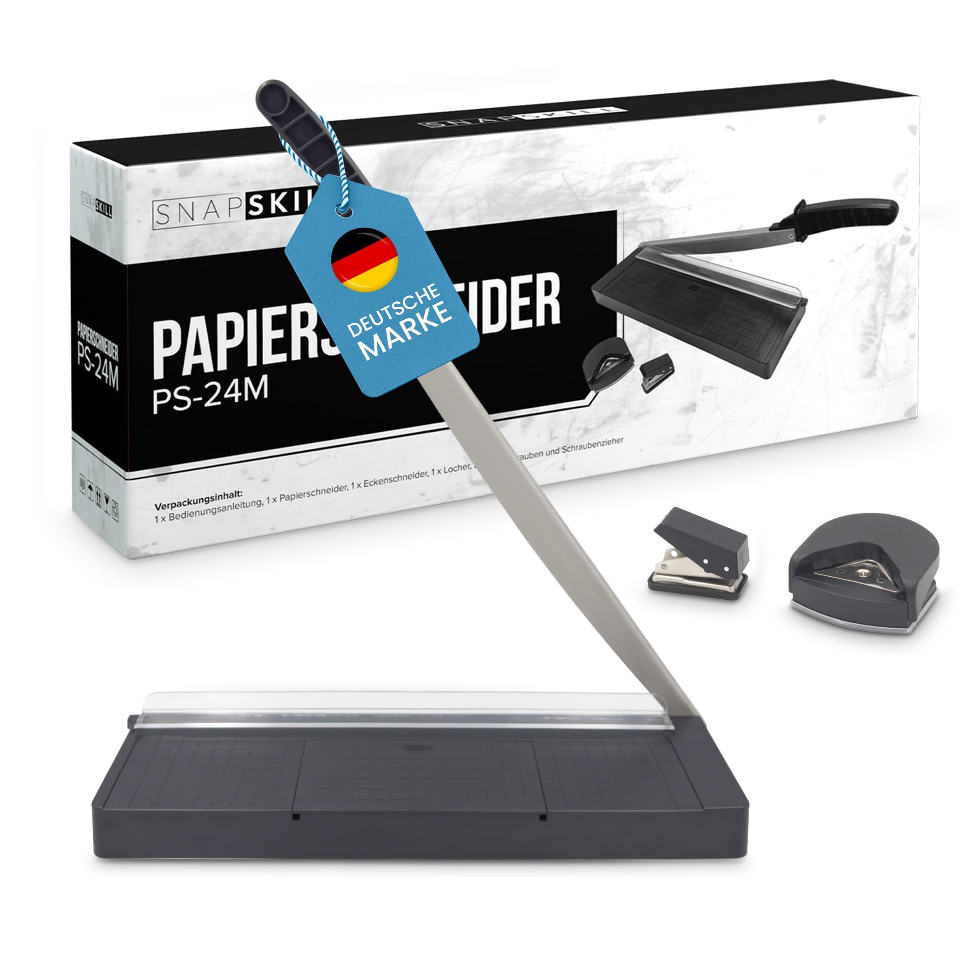Papierschneider A4 Kompakt 34 cm | Für bis zu 8 Blätter A4-B7 (80g/m²) | Präzise Schneidemaschiene für Papier- & Bastelarbeiten | Ideal für Büro, Schule, Fotografie & Scrapbooking