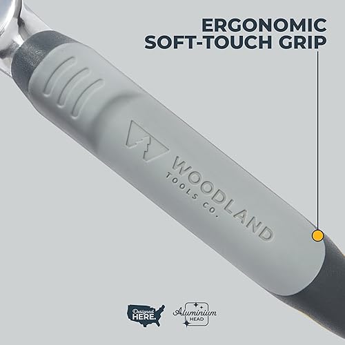 Miniatura 7 de Woodland Tools Trasplantador de jardín resistente, pala de mano estrecha de aluminio anodizado con marcas de profundidad y agarre ergonómico,