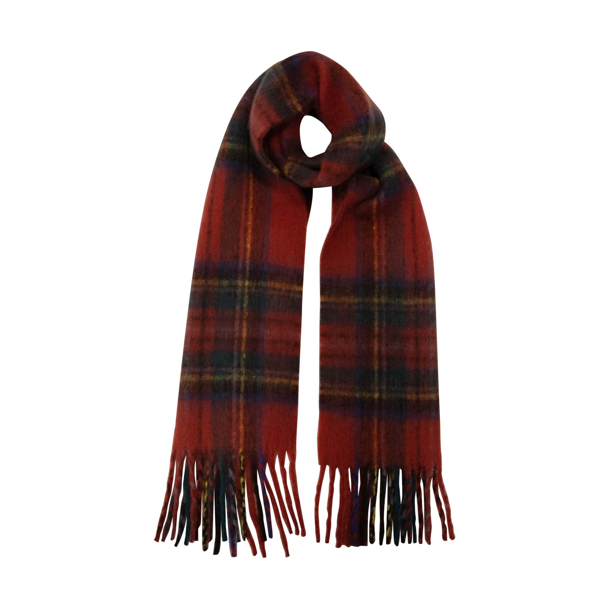 Heritage Traditions Red Tartan Soft Touch Herringbone Fomo Blanket Scarf (Red Tartan)