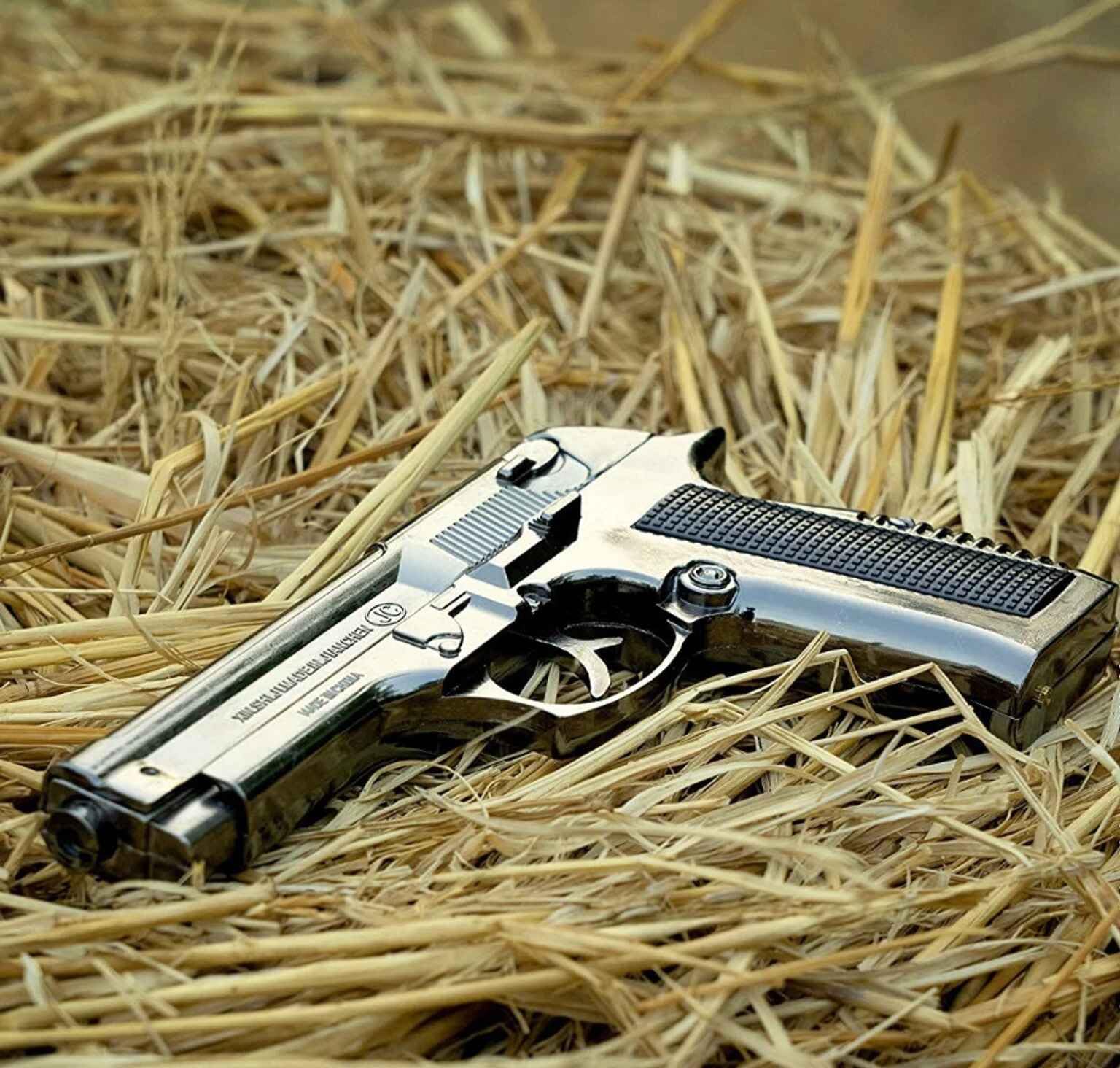 Gun Shape Pistol Lighter, Full Metal, Jet Flame