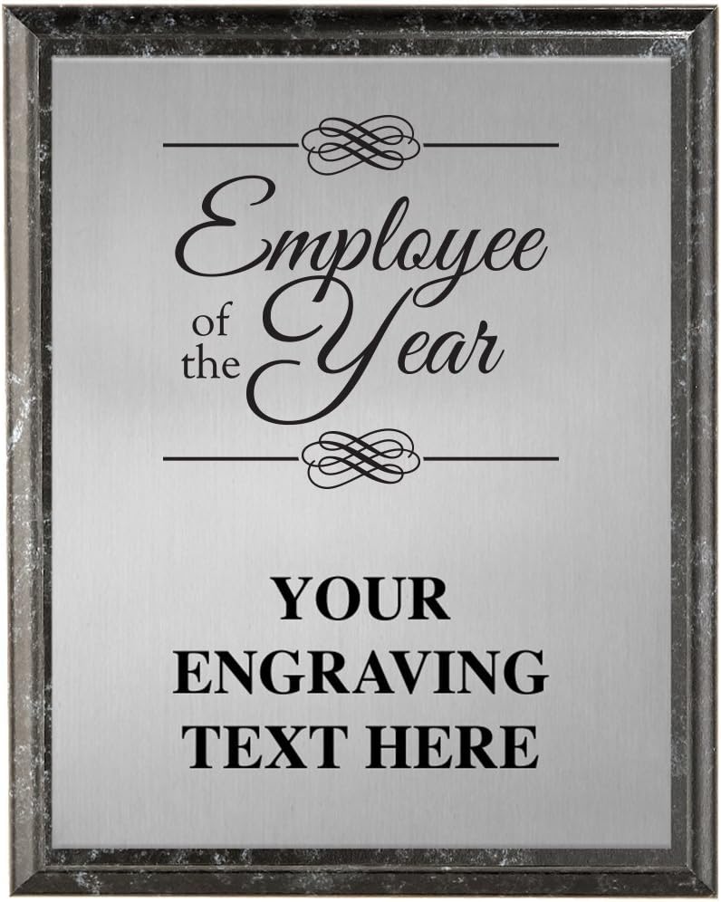 Corporate Plaques - 5 x 7 Employee Of The Year Etched Recognition Trophy Plaque Award Prime