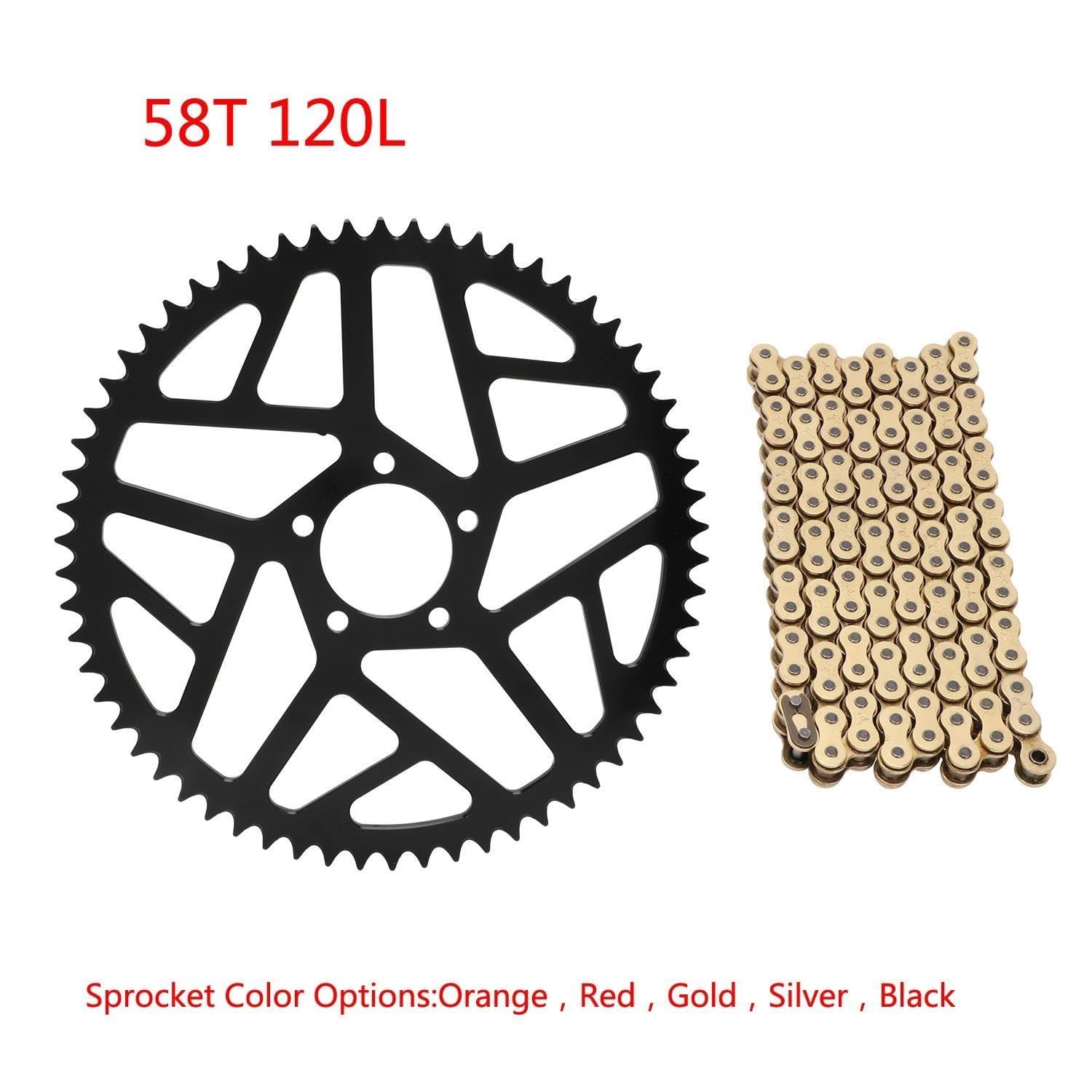 Kit de piñón y cadena de aluminio 7075 58T/62T apto for bicicleta eléctrica