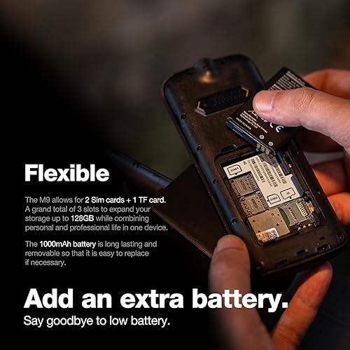 Miniatura 2 de AGM M9 - Teléfono celular resistente con función resistente, 4G básico, resistente al agua y a prueba de caídas, botones grandes, fuente grande