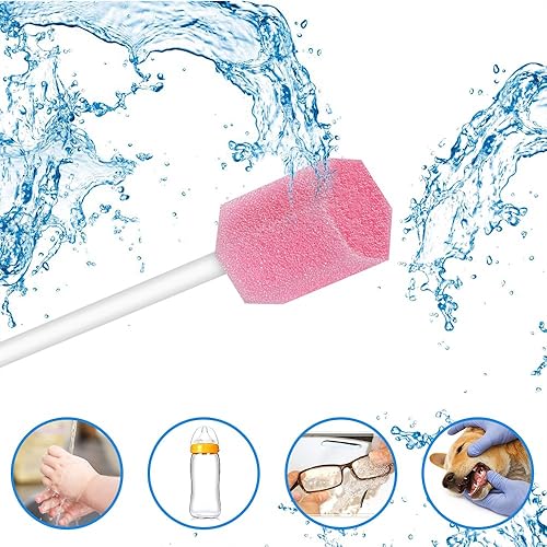 Miniatura 7 de Desechables unflavored Oral Care Esponja SwabTooth Cleaning Spong Swabcepillos de dientes (50pcs Rosa)