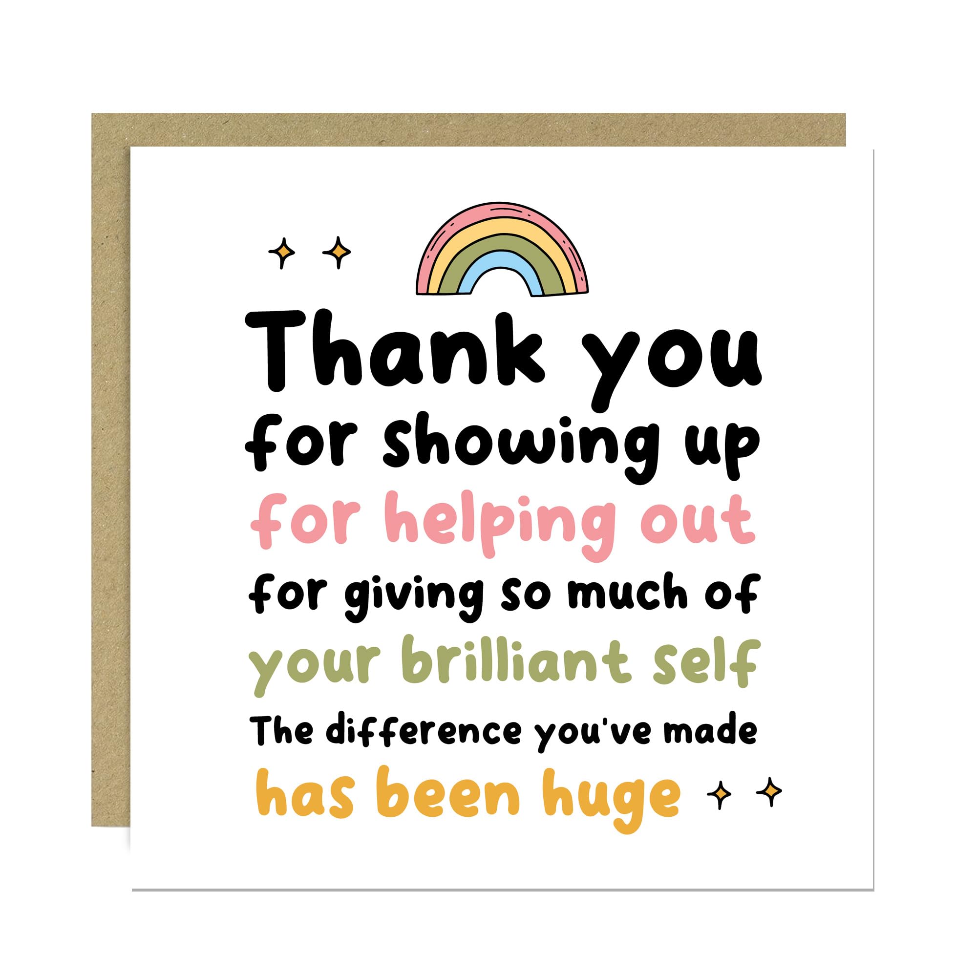 RED OCEAN Thank You Card For Someone Special Card For Teacher Volunteer Teaching Assistant Mentor Tutor Nurse Doctor Friends Family Thank You Cards Him Her