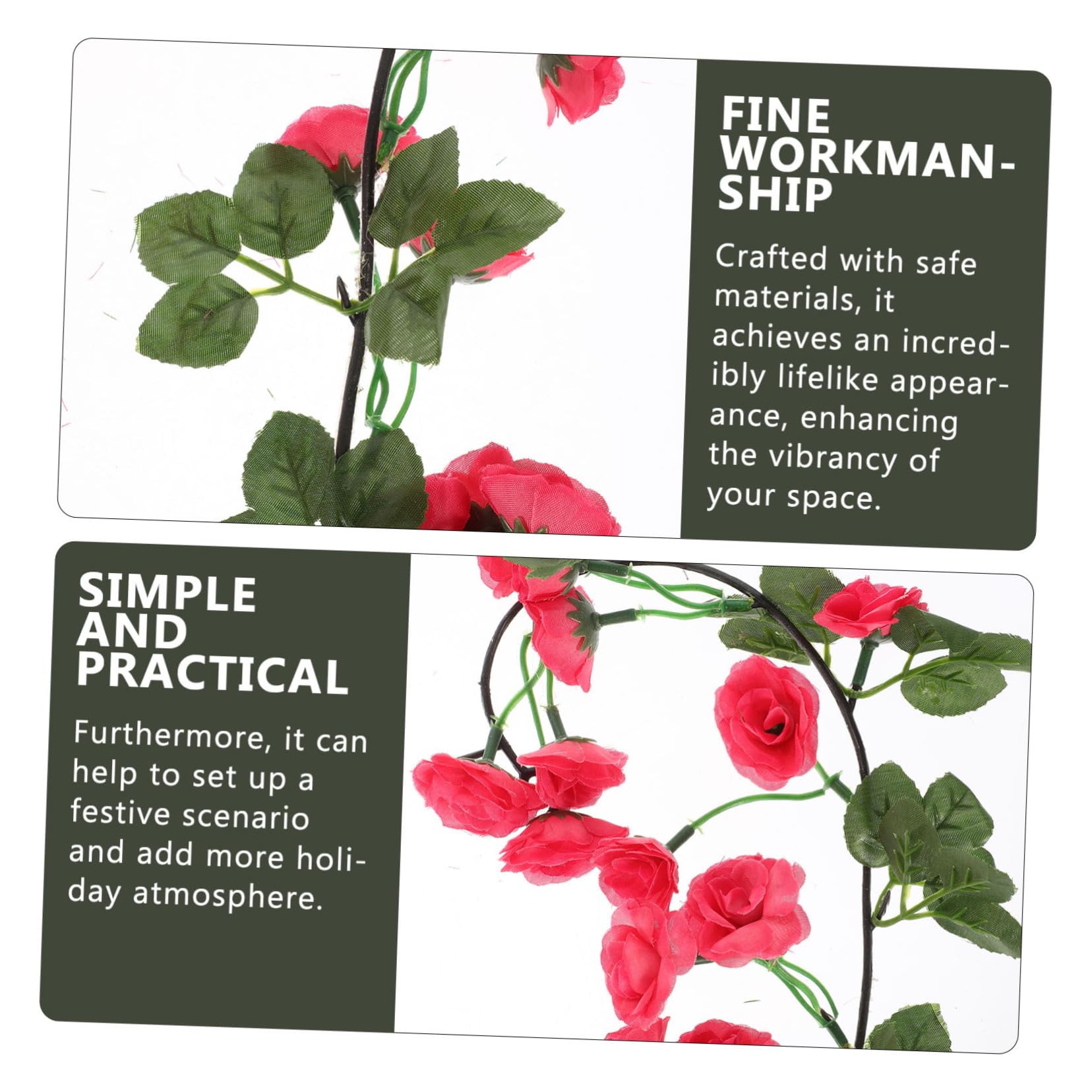 Gatuida 4stücke Künstliche Rosenranke Blumengirlande Köpfe Für Hochzeiten Partys Und Dekoration Imitationsblumen Für Innen Und Außenbereiche Und Elegant