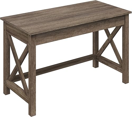 Miniatura 5 de Lavish Home Escritorio de trabajo con patas en X - para oficina, dormitorio, computadora o mesa de manualidades - Escritorios de oficina en casa