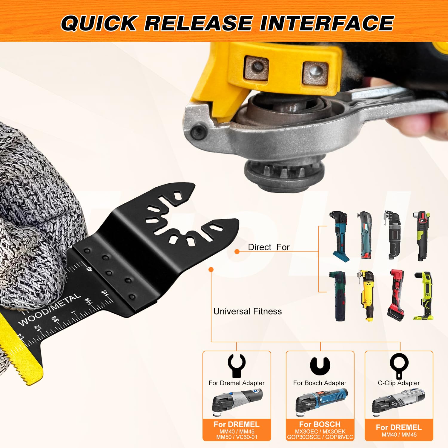 118Pcs Titanium Oscillating Tool Blades, Professional Oscillating Saw Blades For Wood Plastic Metal Cutting, Multi Tool Blades Compatible With Dewalt - View #14