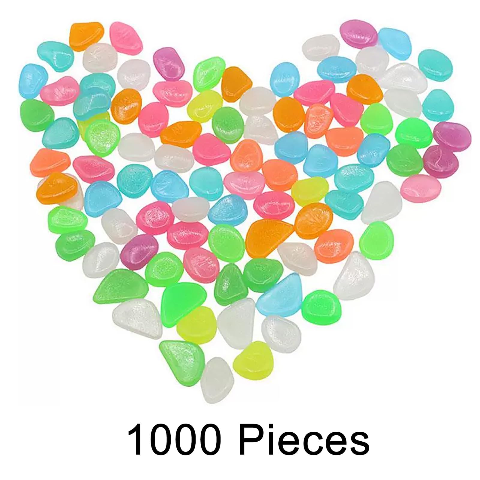Bunte, Dekorative, im Dunkeln Leuchtende Steine ​​aus Kunstharz, Glatte, Runde Kanten, Kreative DIY-Leuchtsteine, für Zuhause, Vasen und Aquarien(1000 pieces)