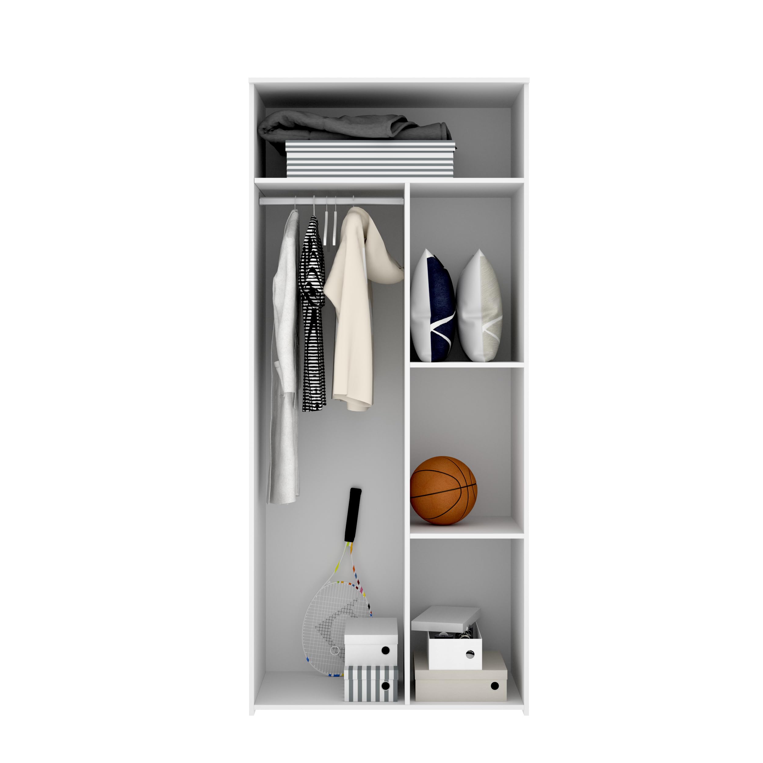 DEKIT GRUPO RIMOBEL Armadio, Melammina, Bianco/Naturale, 205 x 90 x 52