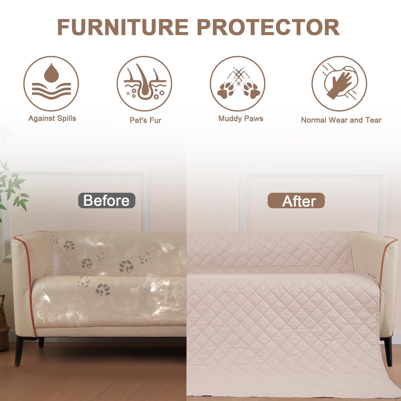 Coperta Impermeabile HezzLuv Per Cani 203x229cm - Antiscivolo E Lavabile | Protezione Divani E Letti - Foto 3