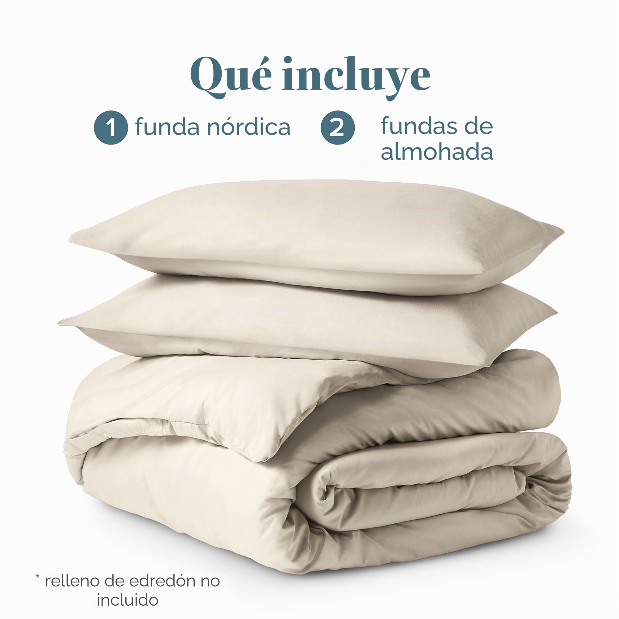 Bare Home - Juego Nórdico Ultrasuave de la Colección 1800, Tamaño King, Ligero, Transpirable y con 2 Fundas de Almohada a Juego (Tamaño King, Beige)