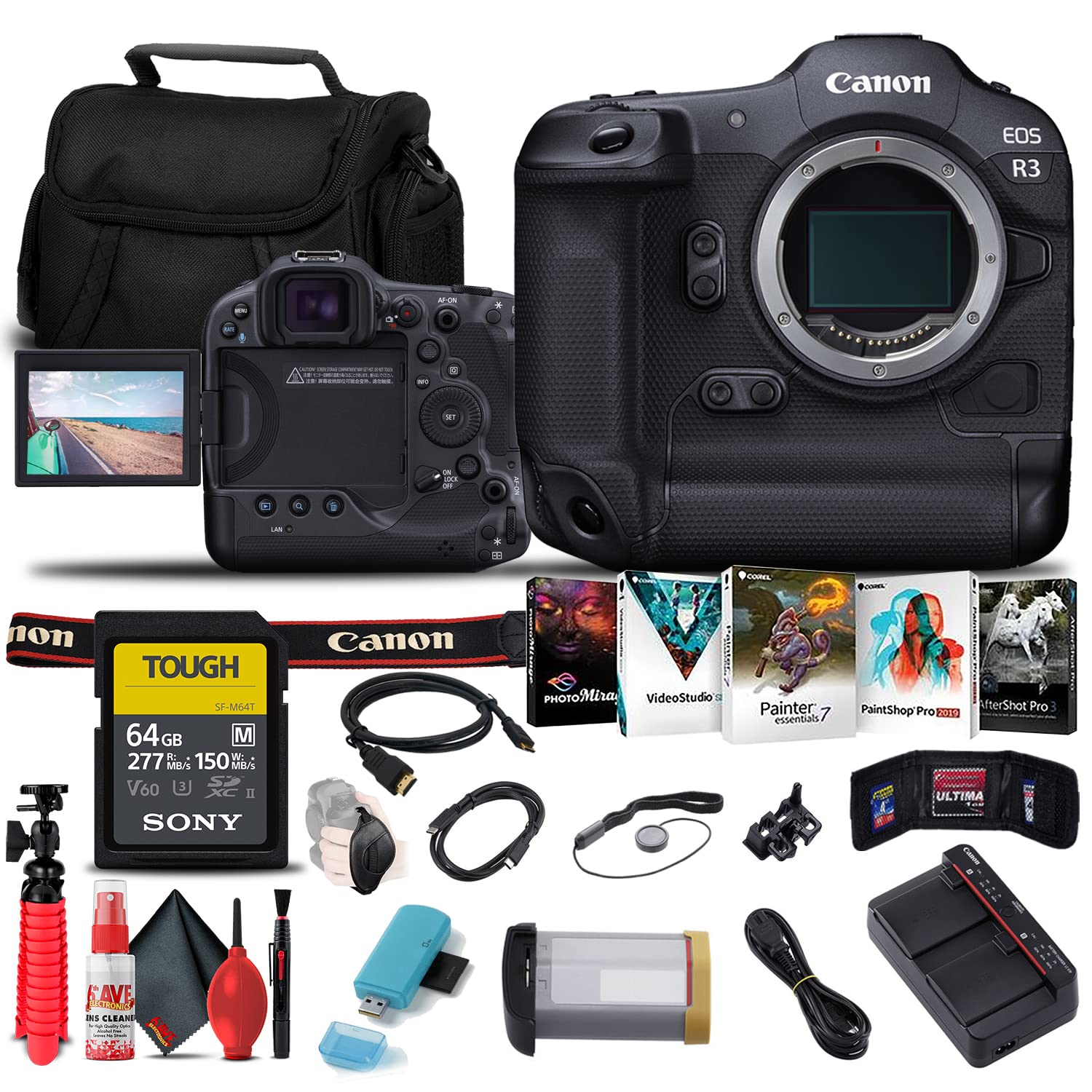Amazon.com : Canon EOS R3 Mirrorless Camera (4895C002) + Sony 64GB