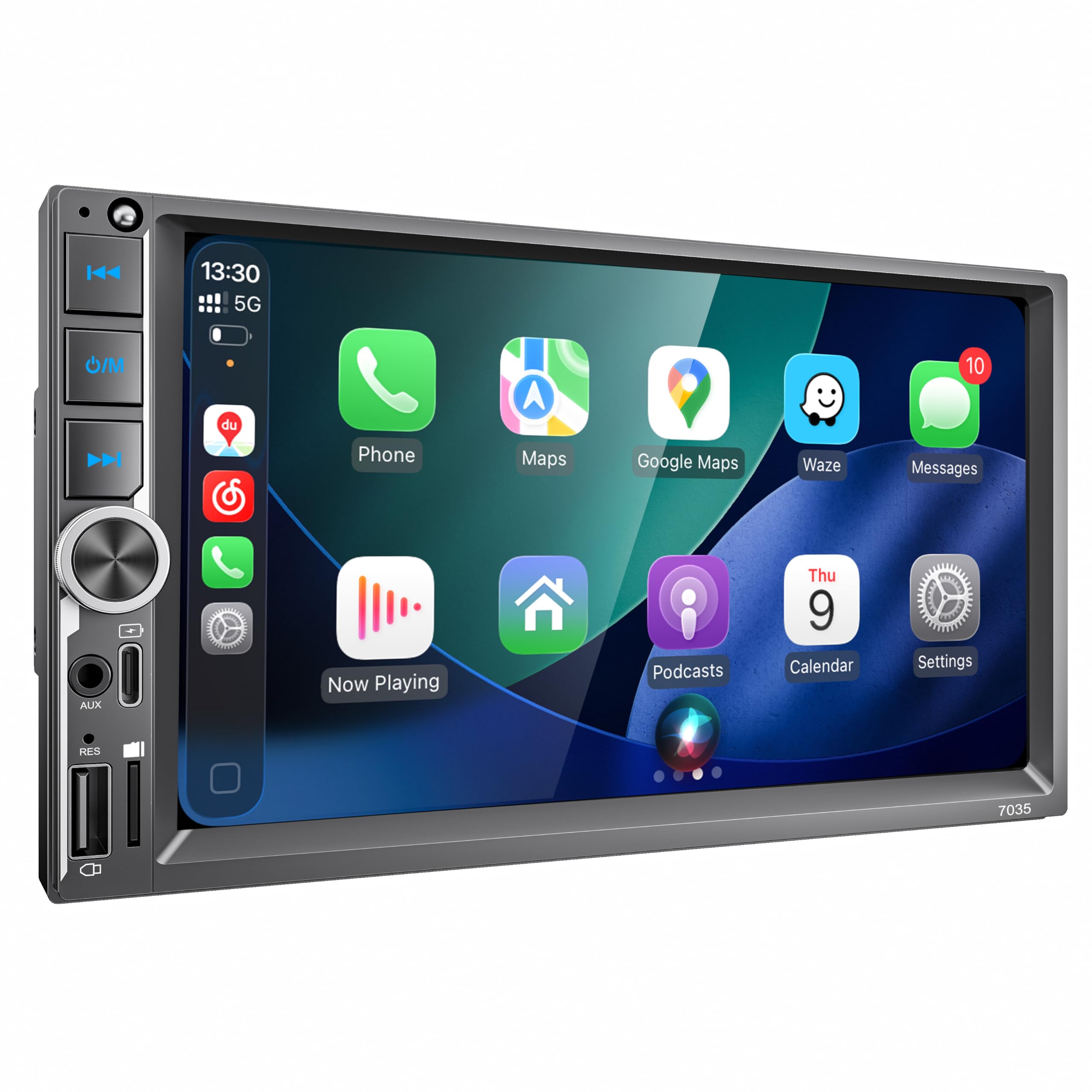 Photo 1 of 7 Inch Car Stereo with Wireless Apple CarPlay & Android Auto, Wireless AirPlay Mirror Link, Double Din Radio with 1024*600 IPS Toucscreen, AM/FM RDS, Bluetooth, Type-C/USB/TF/AUX, 12-LED Backup Camera