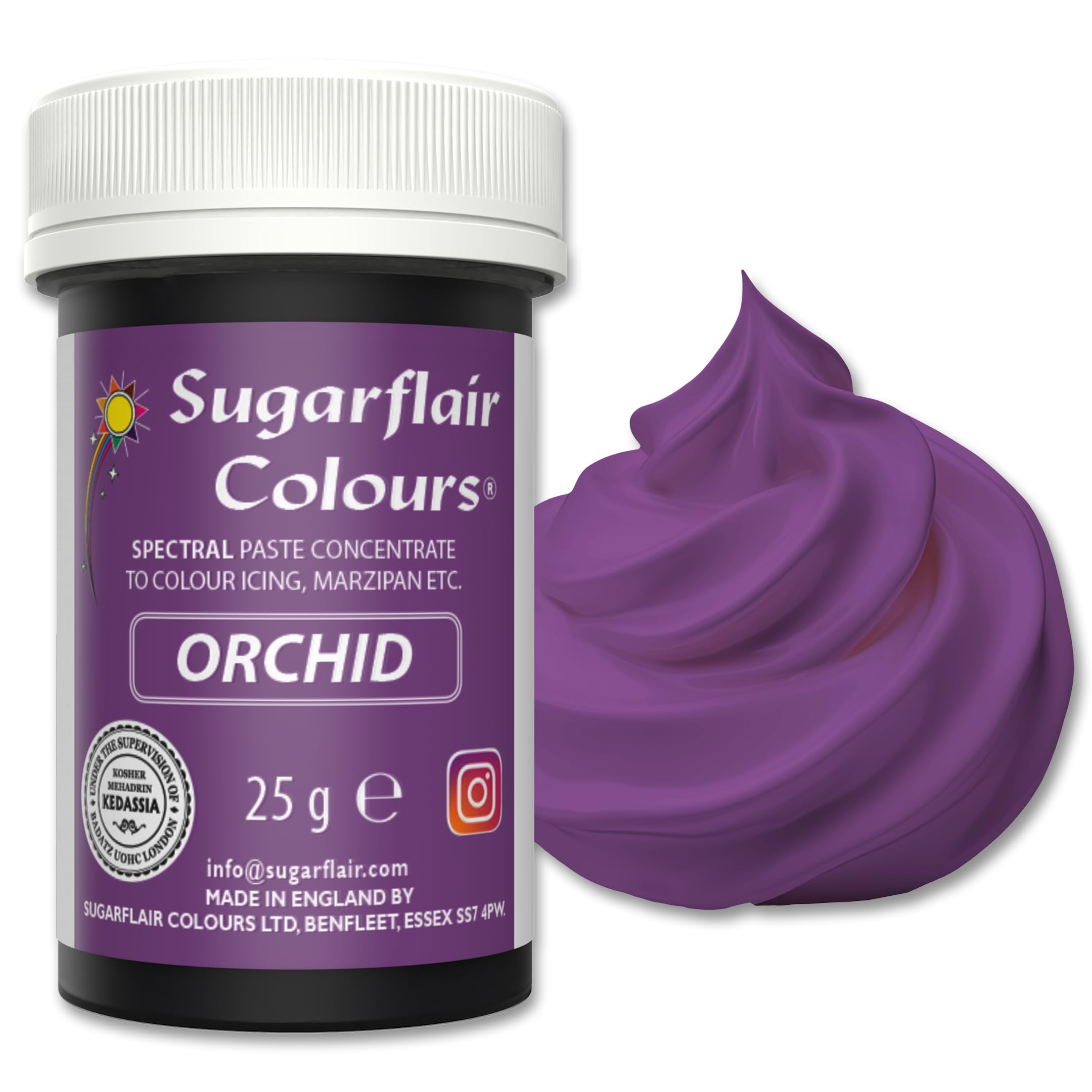 Sugarflair Spectral Orchid Food Colouring Paste, Highly Concentrated for Use with Sugar Pastes, Buttercream, Royal Icing or Cake Mix, Vibrant Colour Dye - 25g