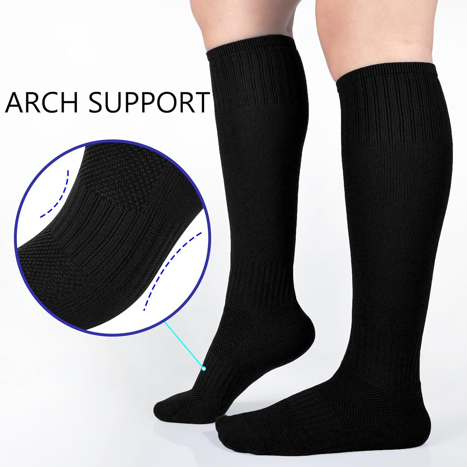 LO SHOKIM Boys Soccer Socks Kids Football Socks Girls Knee High Socks Baseball Softball Athletic Sports Tube Stockings Youth