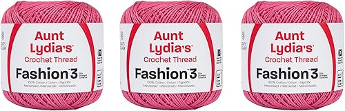 Miniatura 4 de Aunt Lydia Fashion Crochet blanco  3 unidades de 150y449.5 ft  Algodón  Calibre 3  Crochet