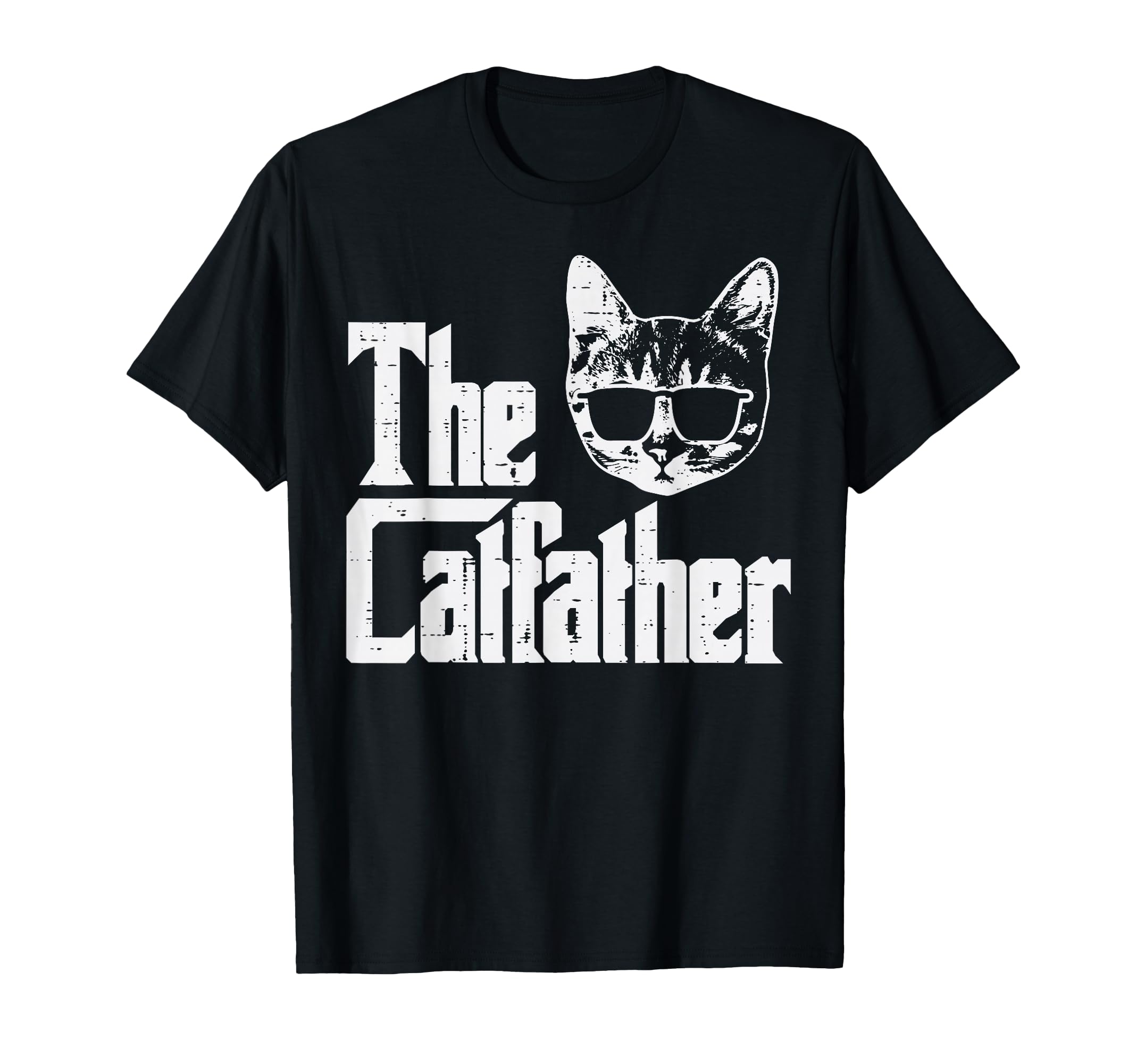 The Catfather Funny Cat Dad Fathers Day Movie Pun Papa Men T-Shirt
