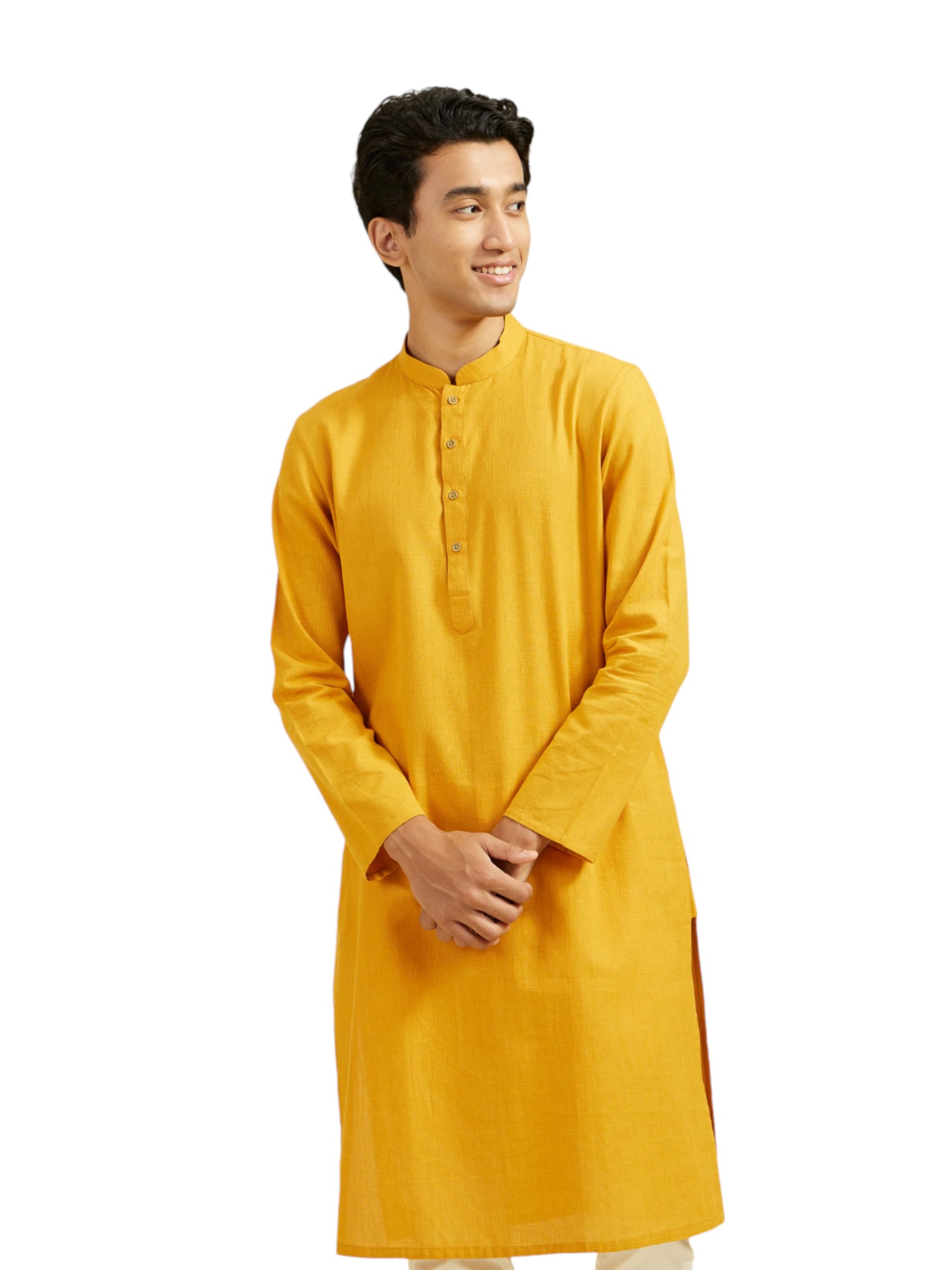 diwas by manyavar Men's Cotton Solid Kurta (1pc)-picture-36