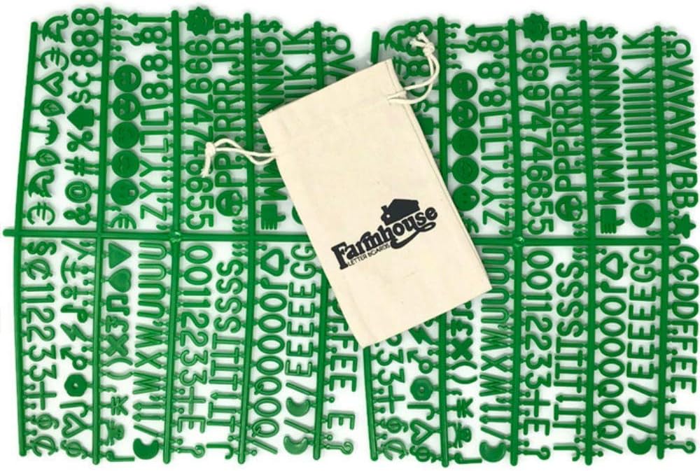 Green Letter Set for Changeable Felt Letter Boards, 3/4