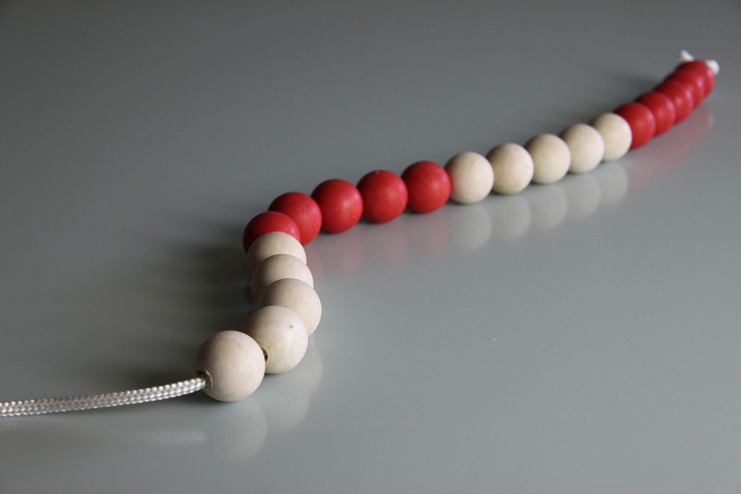 WISSNER active learning Jumbo Arithemtic String, 20 RE-Wood balls red/white