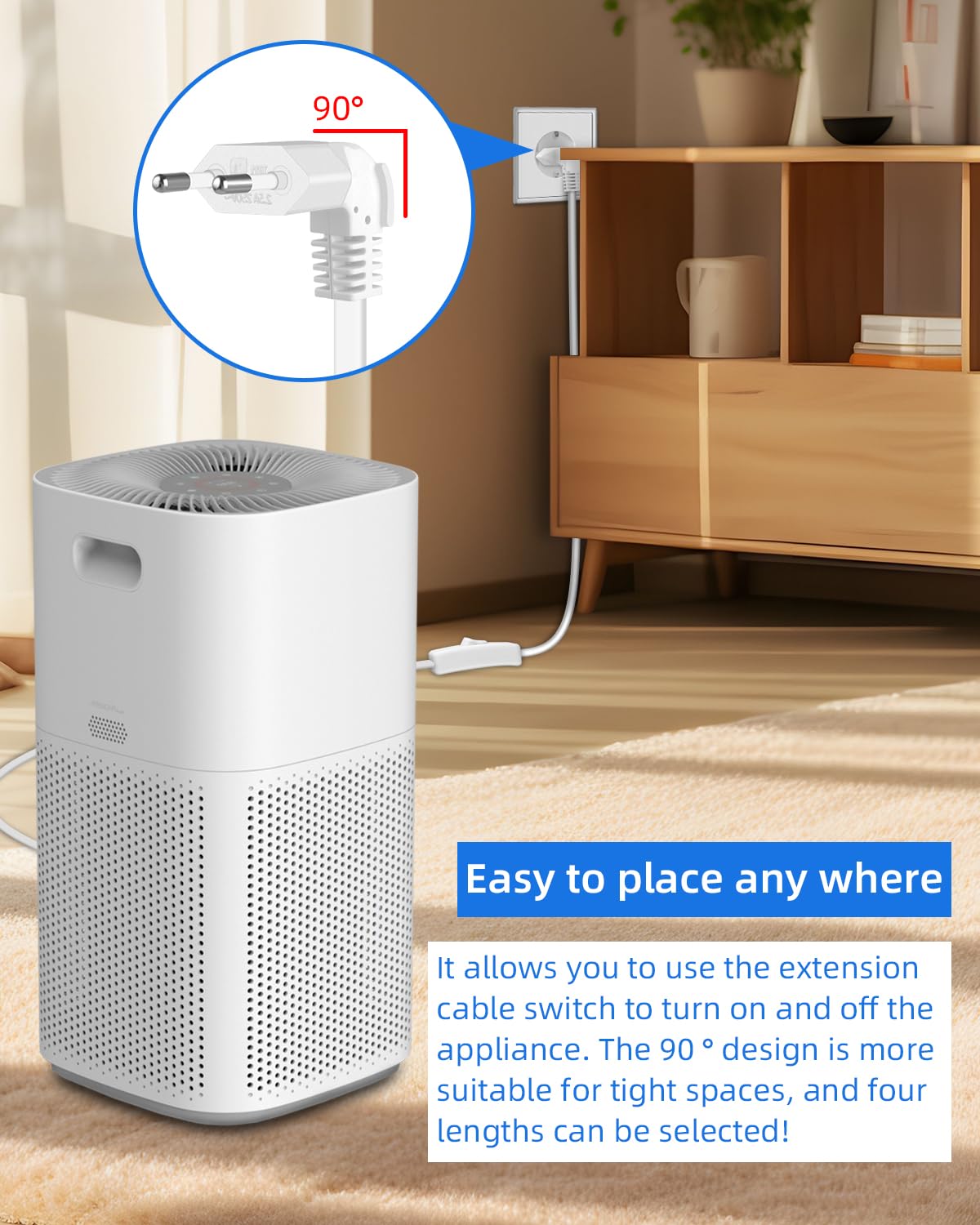 Prolunga Alimentazione Angolare 90° BestPlug - Femmina, Cavo Di Rete