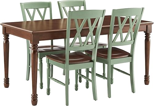 Miniatura 13 de Crosley Furniture Shelby - Juego de mesa de comedor tradicional de 7 piezas para 6, mesas de comedor con sillas de cocina, color blanco envejecido