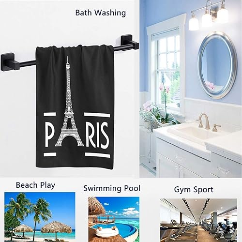 Miniatura 2 de Elegante toalla romántica de Francia París con Torre Eiffel, suave, grande, decorativa, ecológica, de lujo, de secado rápido, multiusos para baño,