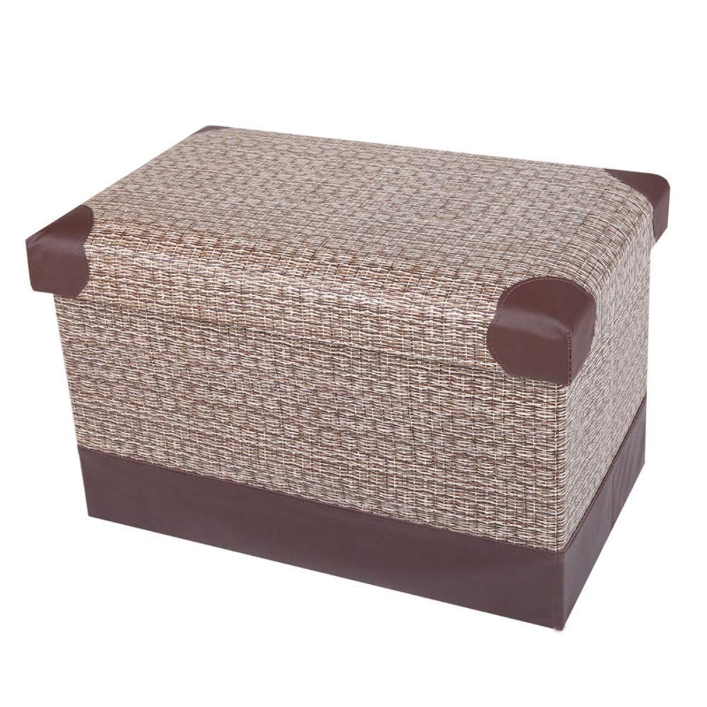 Repose-pieds rembourré et tabouret de rangement en cuir PU café