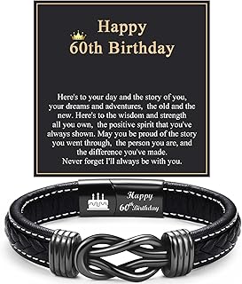 13th 16th 17th 18th 21st Birthday Gifts for Boys Him Male, Happy Birthday Leather Bracelet Gifts for 13 16 18 21 Year Old Boy Male Man Son Grandson Nephew Brother Friend with Sweet Birthday Card