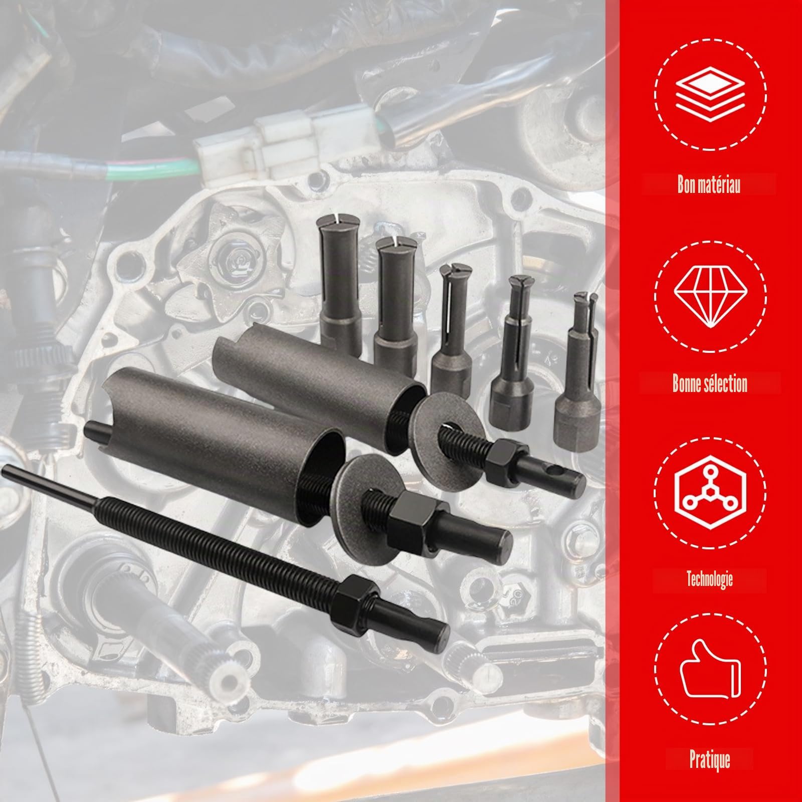 Extracteur de Roulement Interieur, 9-23mm Extracteur de Roulements Moto Velo, Universel Doutils Extracteur Roulement, Kit D'outils d'extraction, Ensemble D'extracteurs de Roulements Intérieurs (Gray)