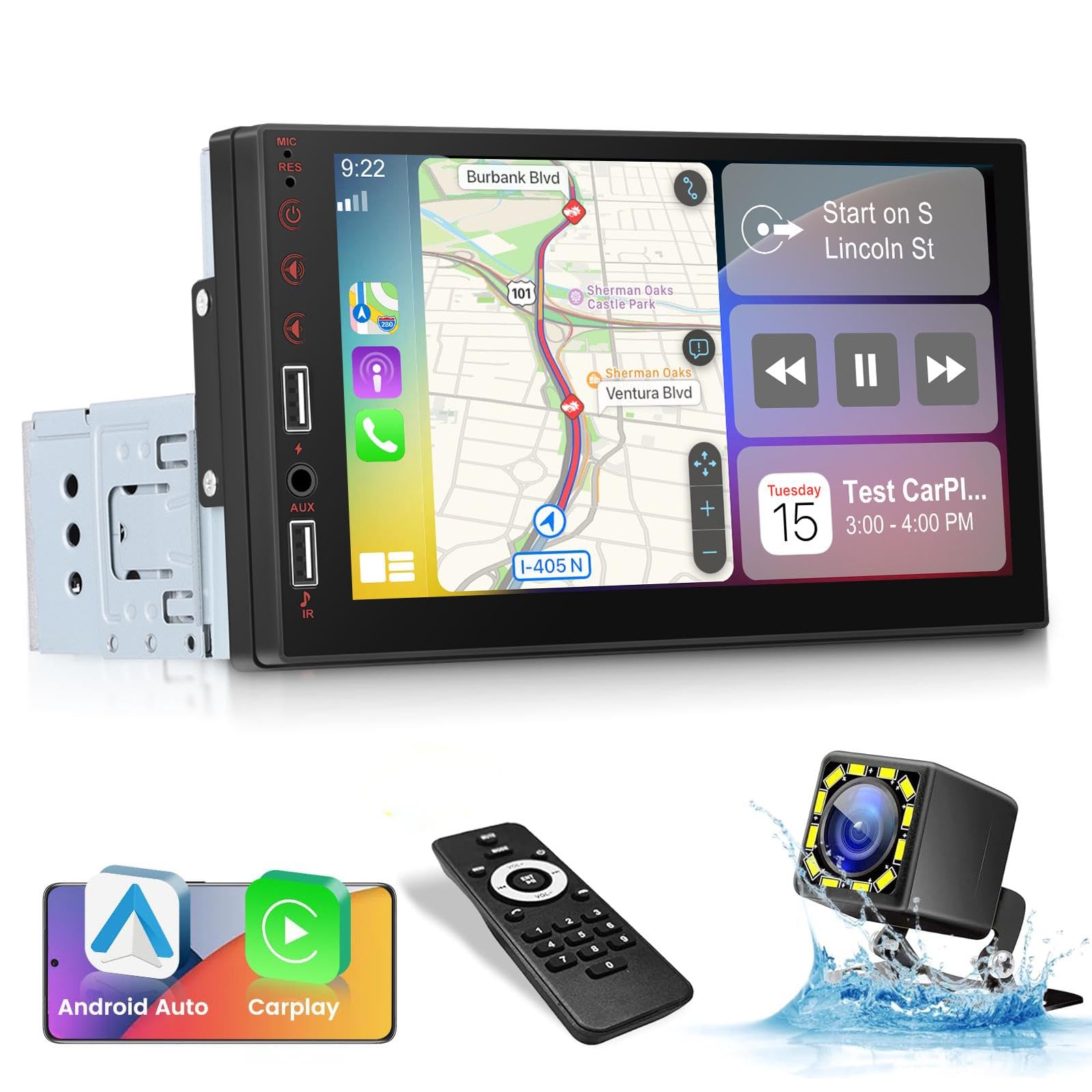 2-Din Autoradio Mit Wireless CarPlay & Android Auto - 7 Zoll Touchscreen Mit Rückfahrkamera