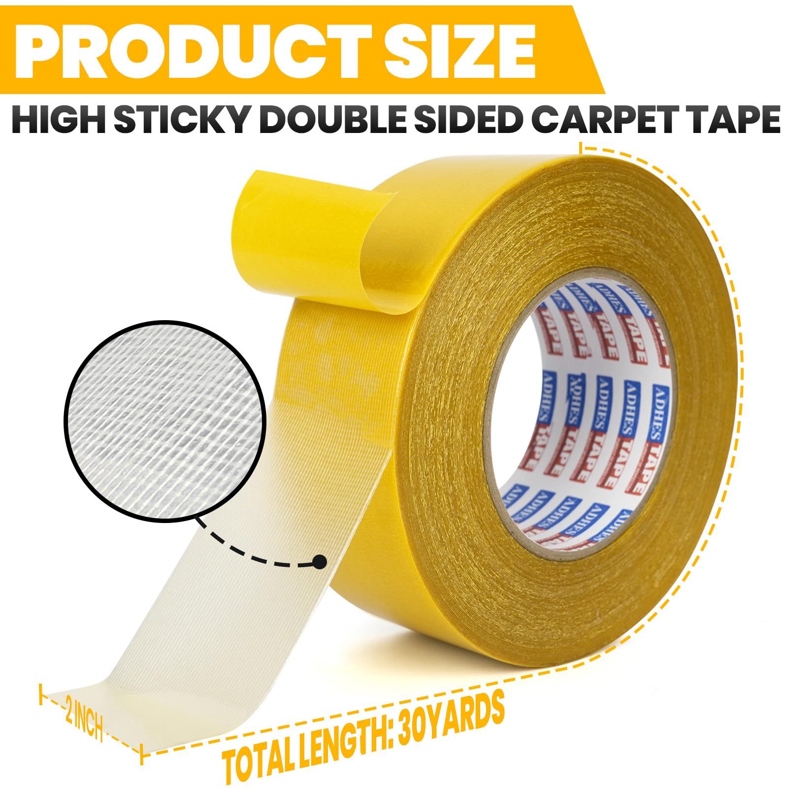 ADHES Heavy Duty Double Sided Carpet Tape - Image 2