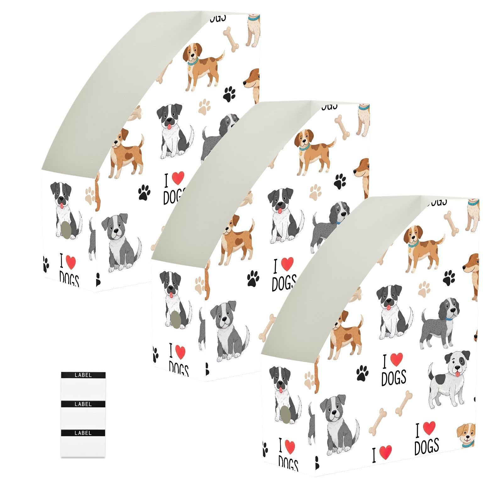 Aktenordner für den Schreibtisch, niedlicher Hund, Weiß