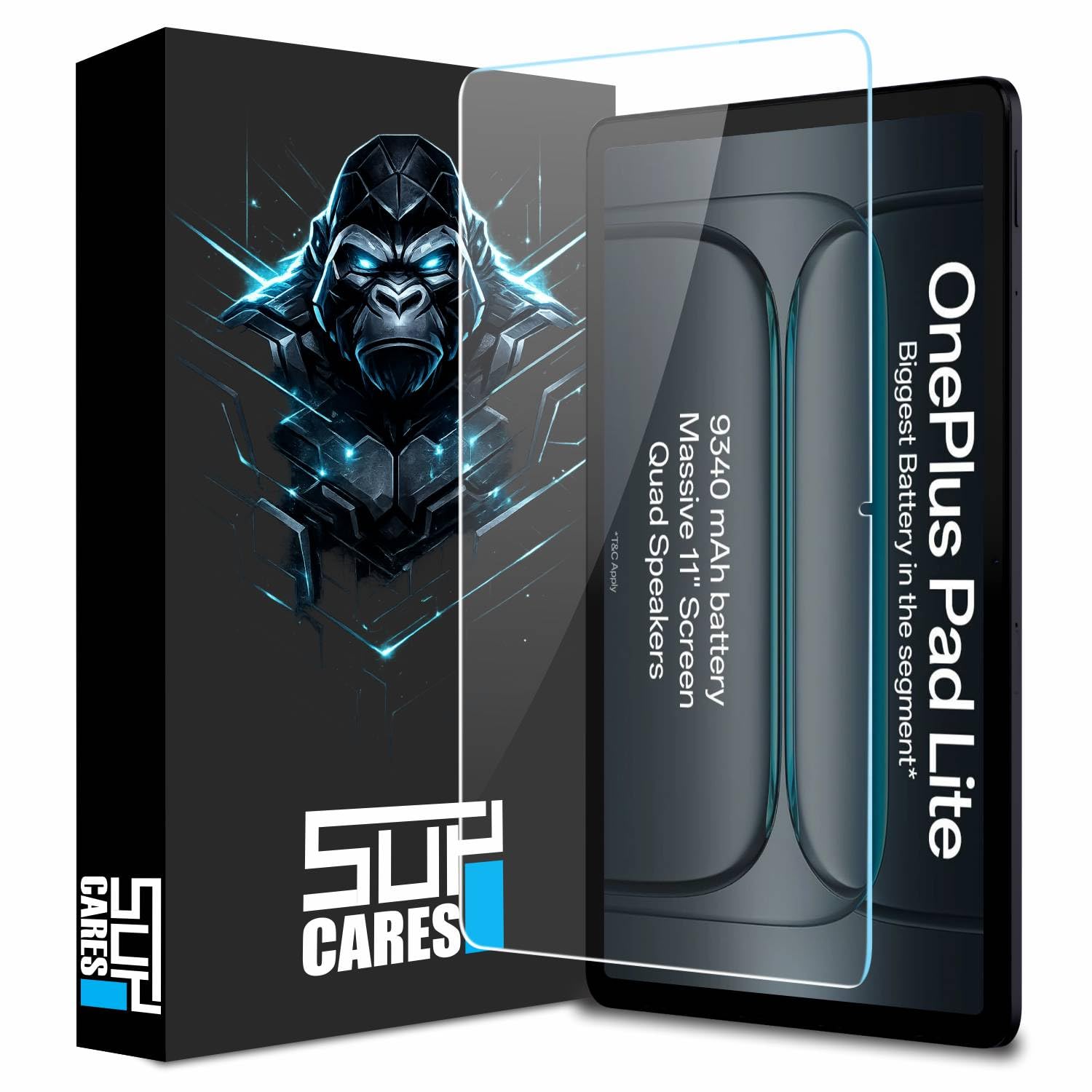 SupCares Tempered Glass for OnePlus Pad Lite (11 Inch) With Installation Kit | Military-Grade Gorilla Screen Protector |