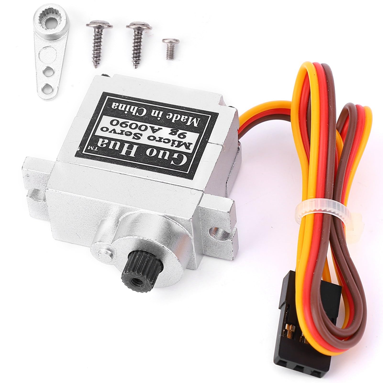 Wysoka dokładność Metalowe serwo 9G, RC Metal Servo Kierownica Akcesoria Dopasowanie, Ultra-Cichy Dźwięk Pasuje do WPL B1 B14 B16 B24 C14 C24 B36 1:16 RC Ciężarówka (srebrna)