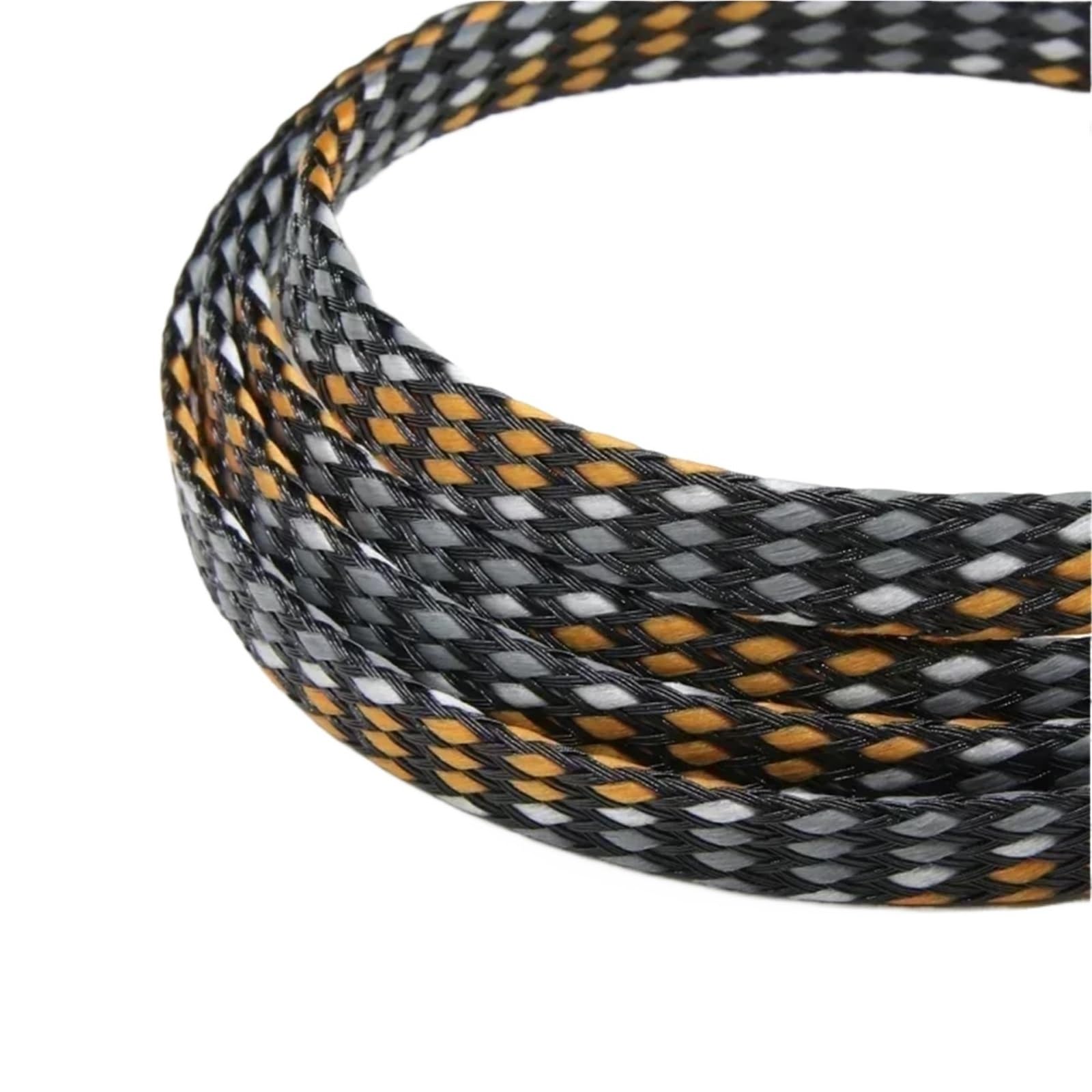 Copri Cavi Guaina for cavo da 1~50 m Treccia espansa 4 8 12 mm Avvolgicavo flessibile Guaina di protezione isolata Guaina for cablaggio(Orange White Grey,08mm,50 meters)