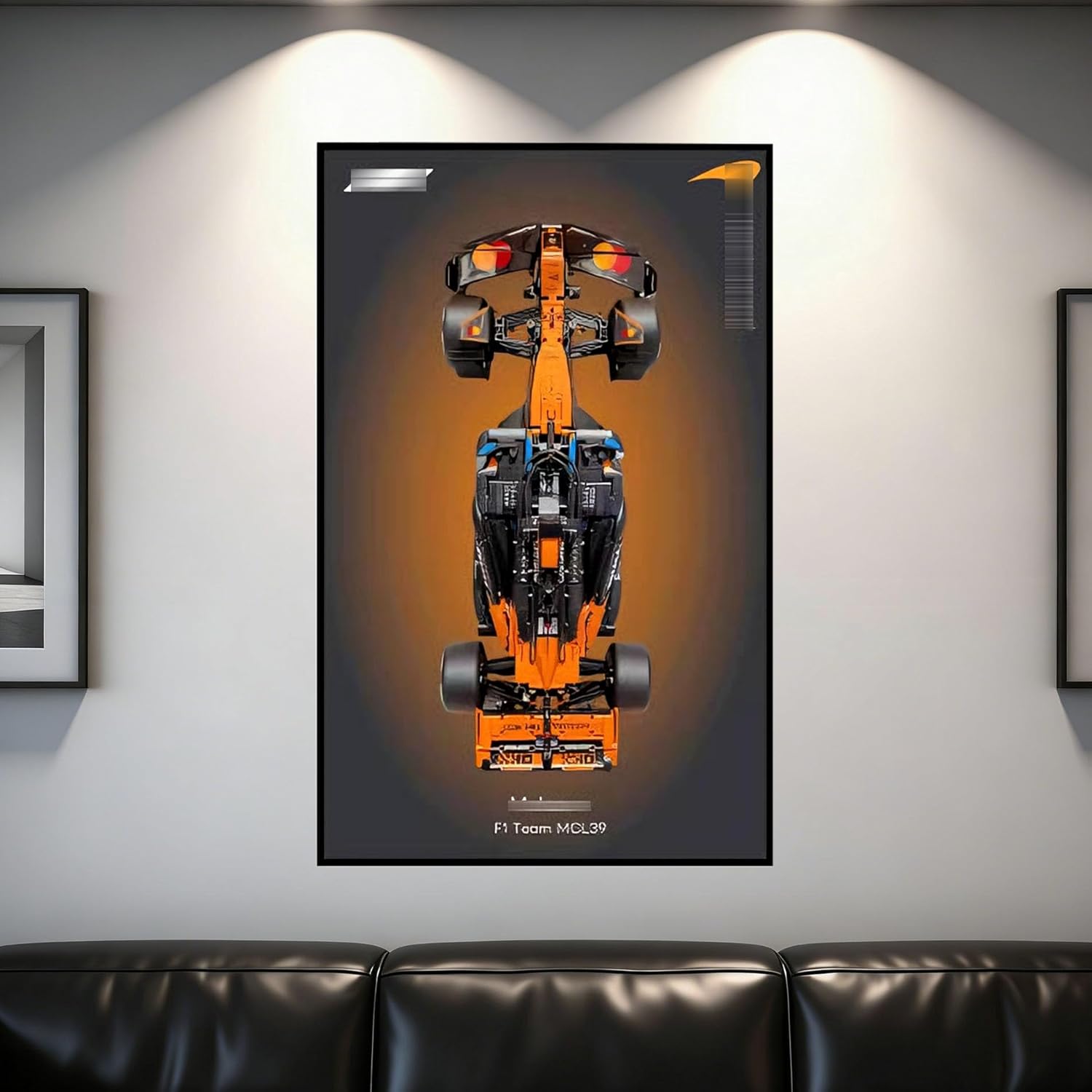 Acrylic Display Wallboard for Lego 42228 F1 Car Building Set, Decorative Painting Display Stand, Art Wall Mount Frame for Car(Frame Only) (Basic Version D)