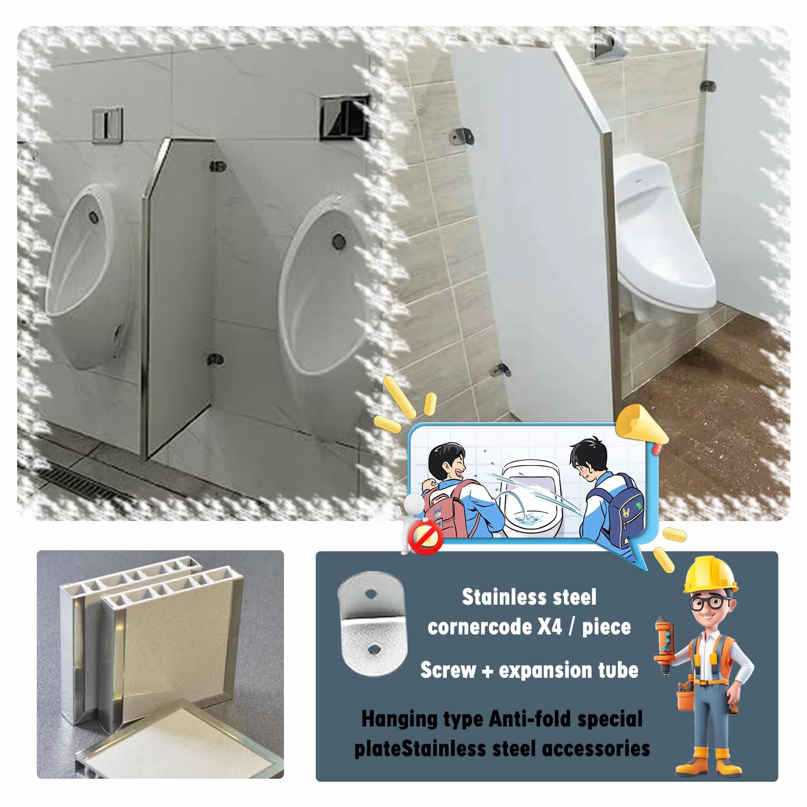 Urinal-Trennwand Wandmontage Schwarz 90x40 cm Hartglas Trennwand für Toilette WC, WC Trennwand für WC Trennwand, Schamwand Urinaltrennwand, geeignet für Schulen und öffentliche Plätze