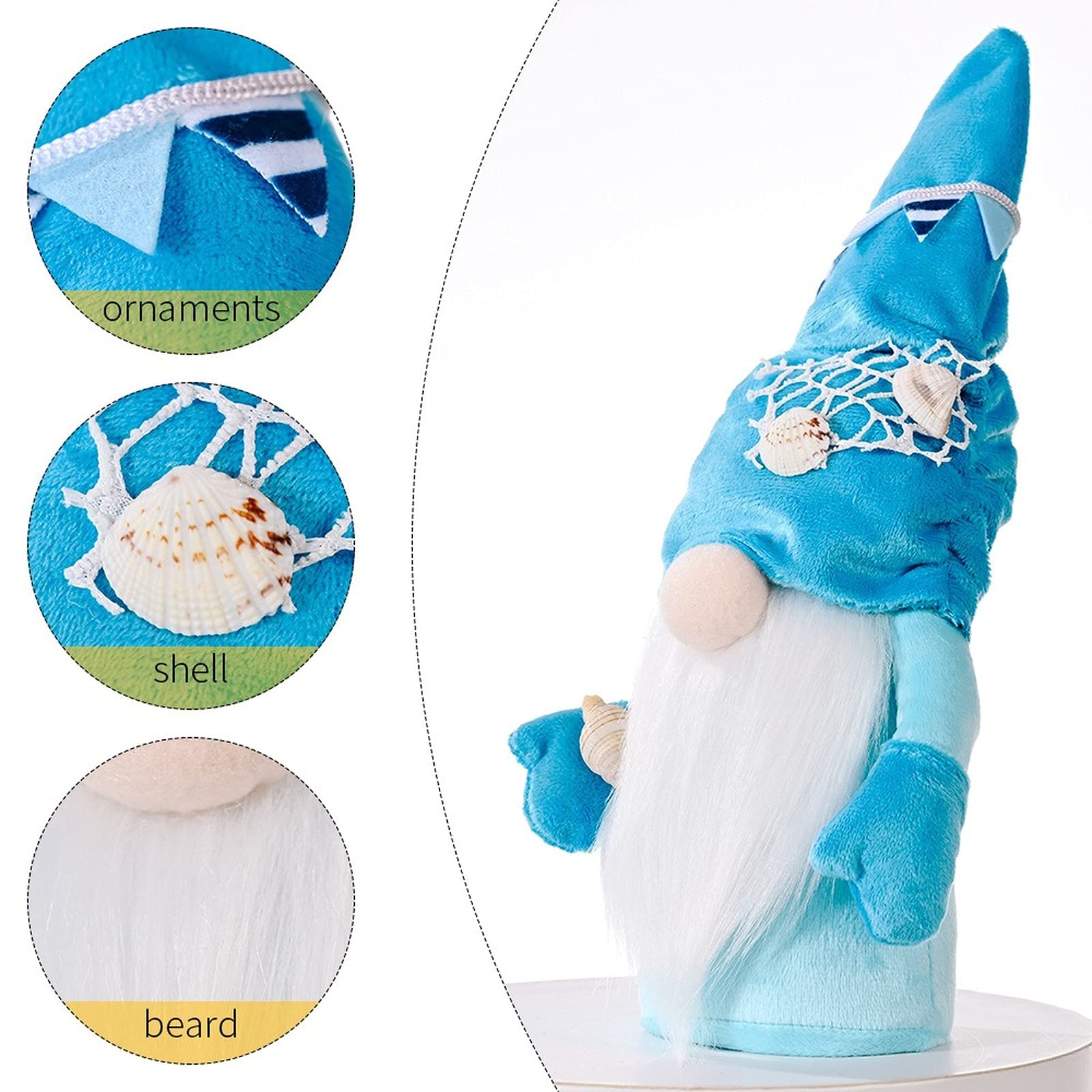 Estate Gnome World Oceans Day Holiday Decoration Peluche Collezione Bambola Figurine Home Party Festival Regalo Nautico Marittimo Cucina Vassoio Elfo Tomte