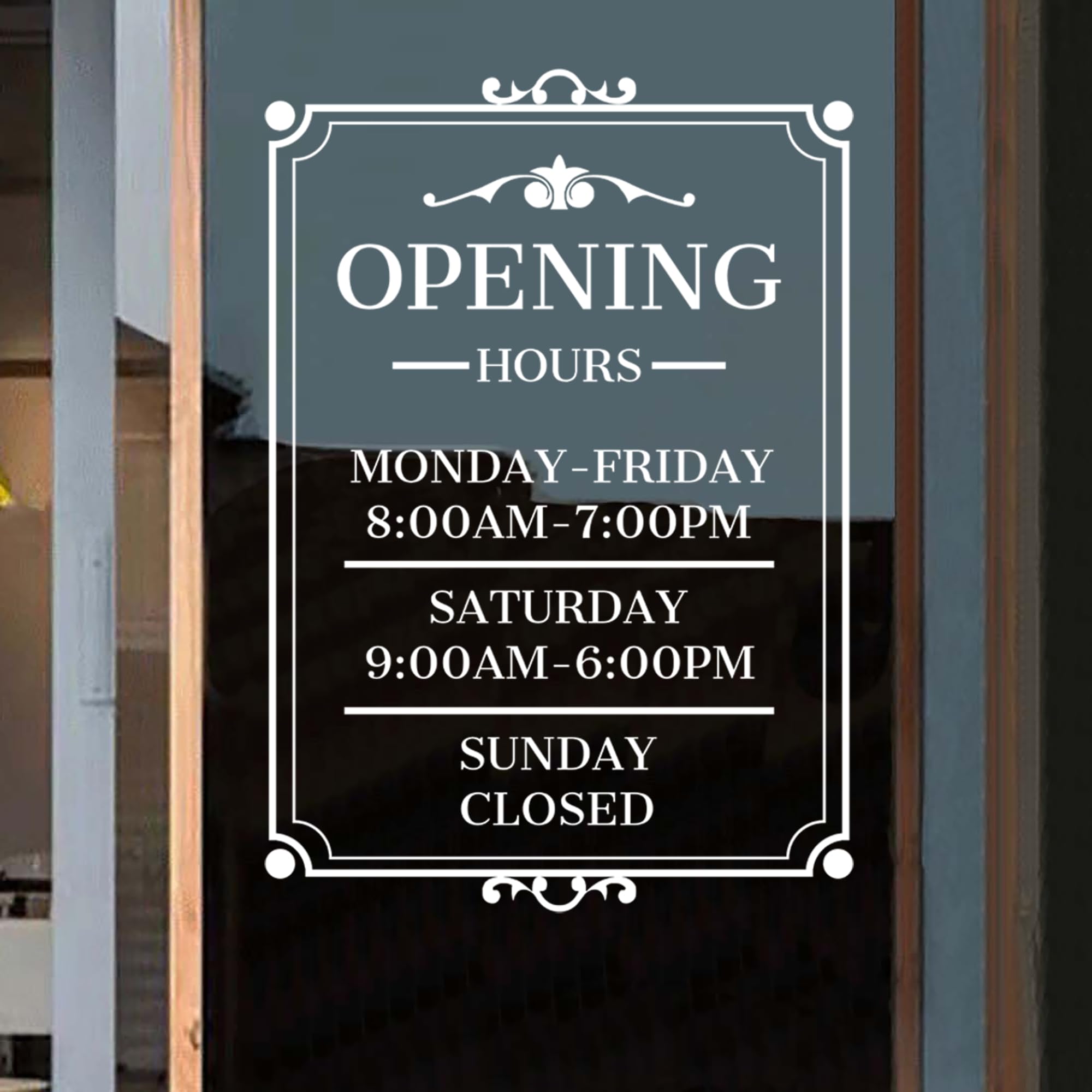 Personalized glass window opening hours stickers Business hours sign for Window Vinyl group self-adhesive Store Signs can be used for flat surfaces