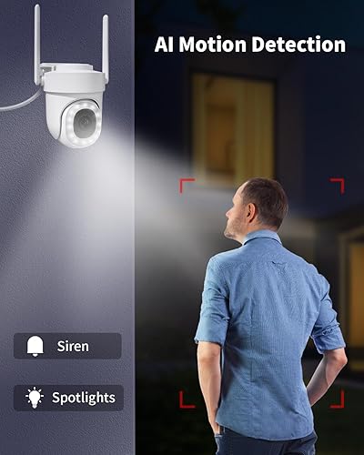 Miniatura 5 de P Panoraxy Cámara de seguridad 3k 5MP al aire libre, 5G y 2.4G WiFi cámara de seguridad para exteriores con 360  PTZ, cámaras exteriores de