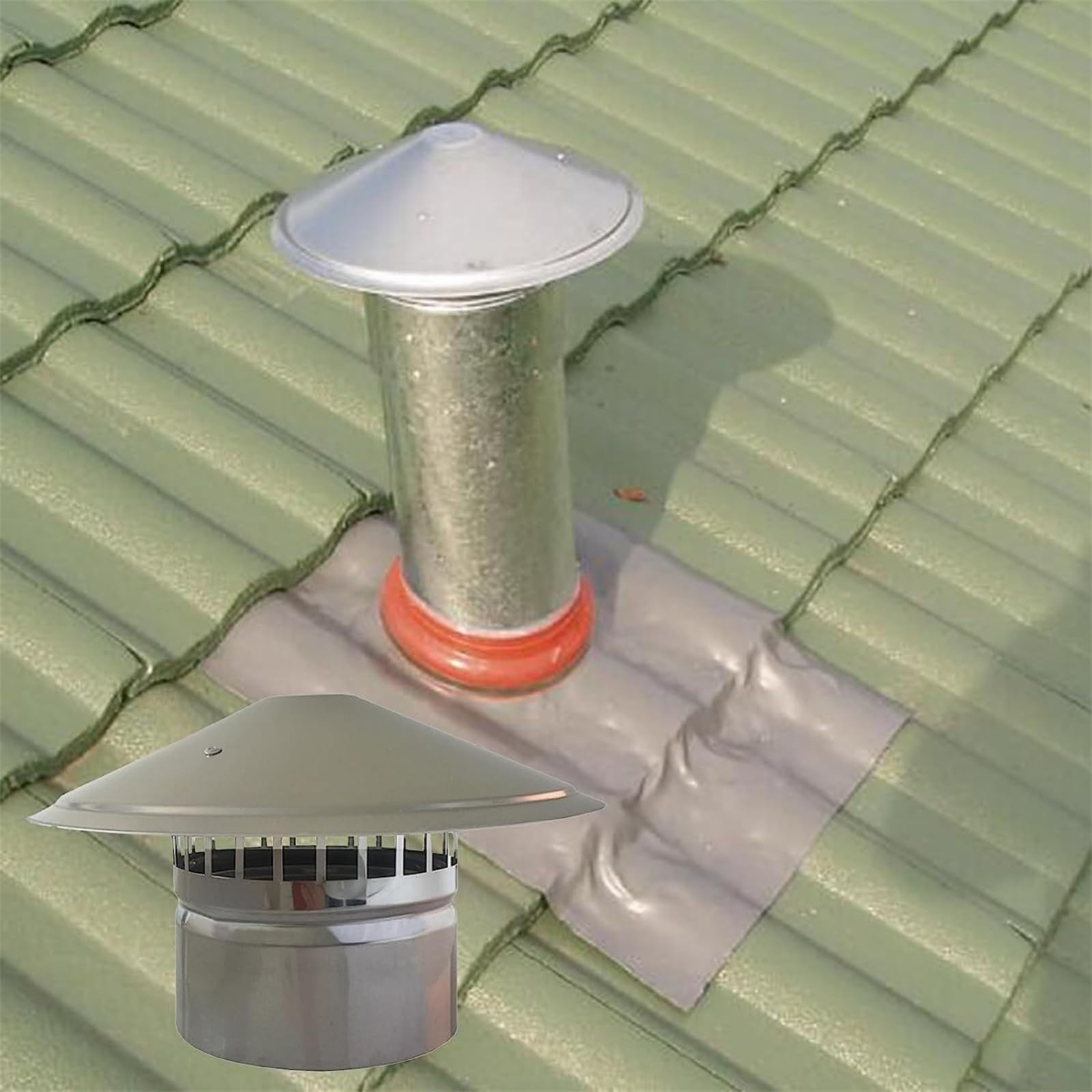 Cappa Per Camino In PVC - Copertura Per Sfiato Tetto 75-250mm - Griglia Di Ventilazione Bianca - Foto 9