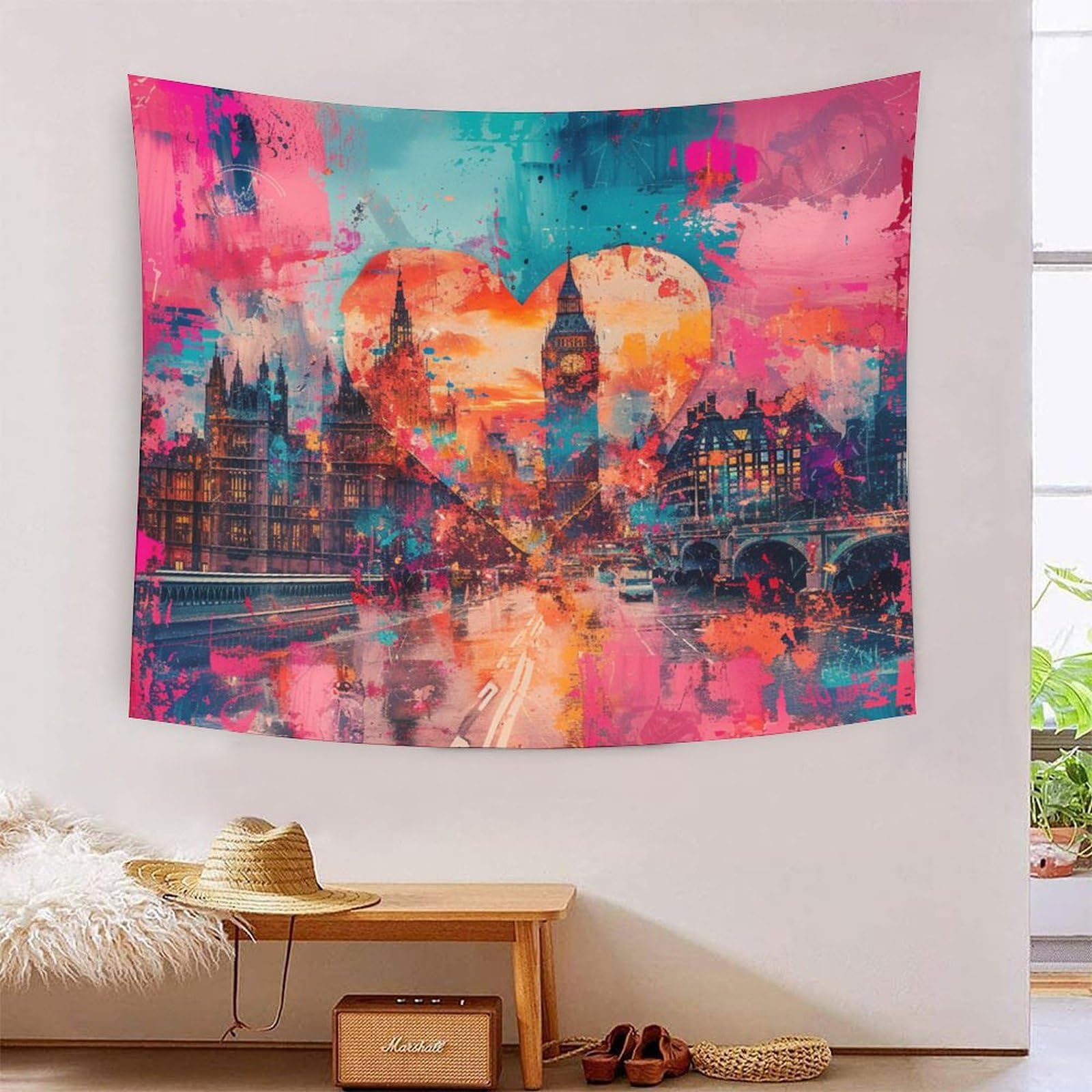 HLXZMCVBT 3D The Big Ben in London Print Wall Blanket Home Decoration Bedding Poster Wall Art Tapestry Tapestry Wall Hanging Soft Polyester for Bedroom Living Room Dorm Home Decorations 150cmx200cm