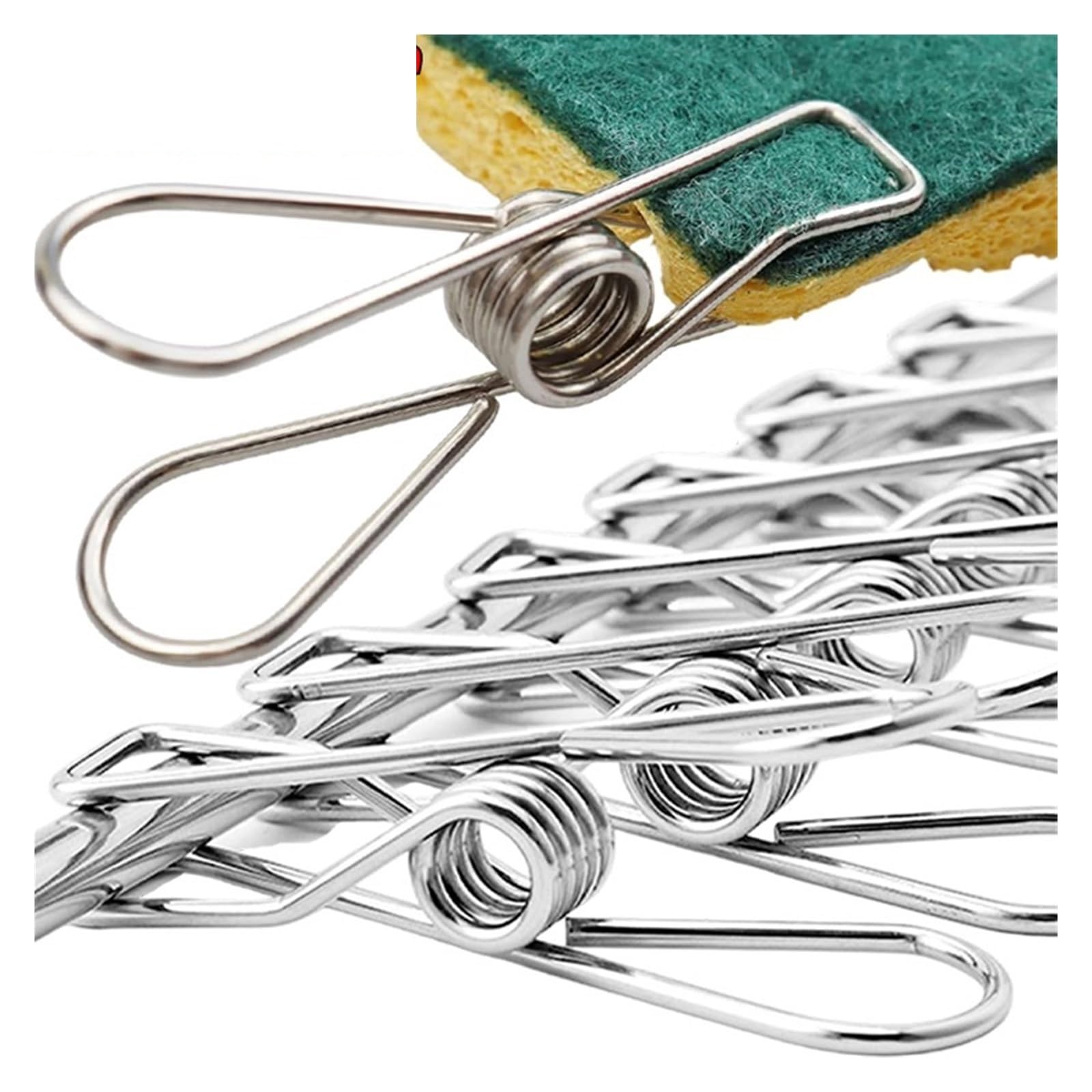 Metal Clothes Pegs 120Pcs Stainless Steel Clips Multipurpose Laundry Clothespins Pegs Holders Metal Sock Towel Hanging Clamps for Washing Line Fixing Towel Sock Underwear