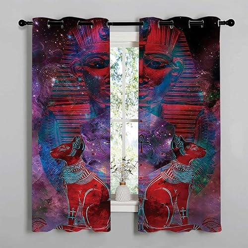 Miniatura 3 de Cortinas para Habitacion Astronomía - Cortinas opacas con ojales, 55 pulgadas de ancho por 45 pulgadas de largo, 2 paneles